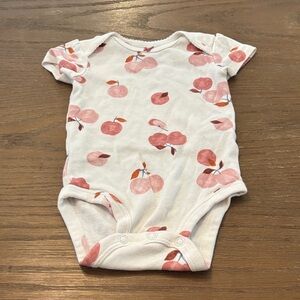 Carter's White and Pink Floral Bodysuit